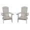 Flash Furniture Gray All-Weather Folding Adirondack Chairs, PK 2 2-JJ-C14505-GY-GG - alternate 3
